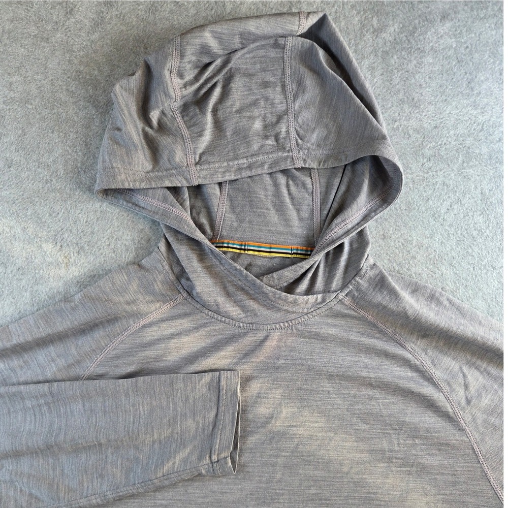 Smartwool Base Layer Hoodie Mens Large Gray Long Sleeve Athletic Layer